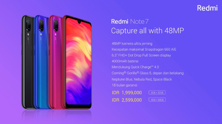 harga Redmi Note 7 di Indonesia